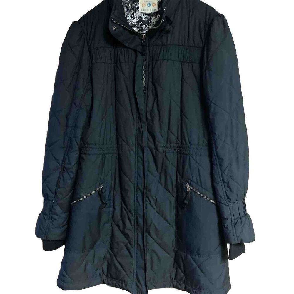 TITLE NINE MID-THIGH LONG QUILTED PUFFER JACKET COAT FLORAL LINING sz L